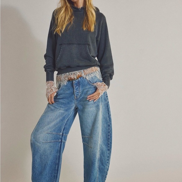 We The Free Denim - We The Free Blue Denim Barrel Jeans